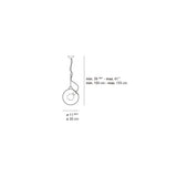 Artemide Miconos E26 Suspension Light Max 150W Chrome