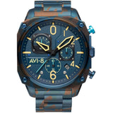 AVI-8 Hawker Hunter AV-4052-33 Retrograde Air Camo Japanese Quartz Chronograph Watch | Stainless Steel/Blue