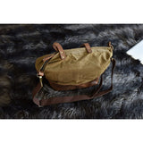 Kiko Leather Boyfriend Tote Canvas | Olive