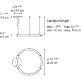 Artemide Alphabet of Light Suspension | LED 3000K 80CRI Dim 2-Wire/0-10V White