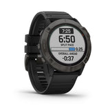 Garmin Fenix 6X Pro Solar Watch Titanium Carbon Gray DLC - Black Band, 010-02157-20