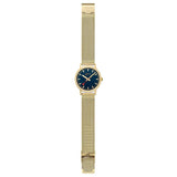 Mondaine Classic 36mm Wristwatch with Gold Stainless Steel Mesh Band