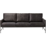 Sonder Living Vanessa 3 Seater Sofa | Destroyed Black Leather