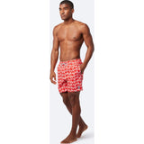 Tom & Teddy Father Son Swimming Trunks | Red & White Turtle Print