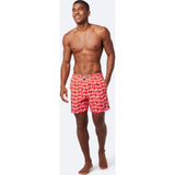 Tom & Teddy Father Son Swimming Trunks | Red & White Turtle Print