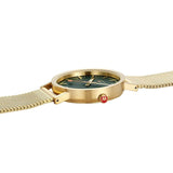Mondaine Classic 36mm Wristwatch with Gold Stainless Steel Mesh Band