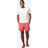 Tom & Teddy Father Son Swimming Trunks | Red & White Turtle Print