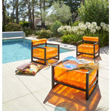 MOJOW Furniture | Yoko Coffee Table | Black Aluminum Frame