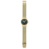 Mondaine Classic 36mm Wristwatch with Gold Stainless Steel Mesh Band