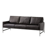 Sonder Living Vanessa 3 Seater Sofa | Destroyed Black Leather