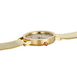 Mondaine Classic 36mm Wristwatch with Gold Stainless Steel Mesh Band