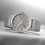 Mondaine Classic 40mm Watch Stainless Steel Brushed