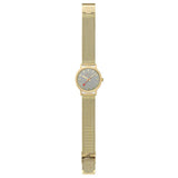 Mondaine Classic 36mm Wristwatch with Gold Stainless Steel Mesh Band