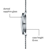 Sternglas Naos Quartz Watch Milanaise Strap | Black Silver/Silver