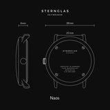 Sternglas Naos Quartz Watch Milanaise Strap | Black Silver/Silver