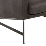 Sonder Living Vanessa 3 Seater Sofa | Destroyed Black Leather