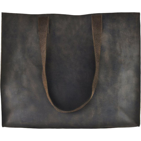 Kiko Leather Raw Edge Tote Bag | Brown