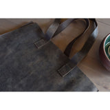 Kiko Leather Raw Edge Tote Bag | Brown