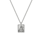 Awe Inspired Mini Mother Mary Tablet Necklace | Long Adjustable Cable Chain
