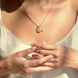 Awe Inspired Mini Mother Mary Tablet Necklace | Long Adjustable Cable Chain