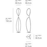 Artemide Arrival LED Floor Flight | 77W 3000K 90CRI 120V Dimmer on Foot Switch UL