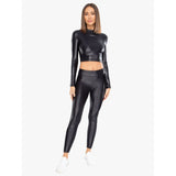 Koral Luca Infinity Long Sleeve Crop Top | Black