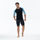 Zone3 Men's Lava Long Distance Short Sleeve Tri Top | Black/White/Red