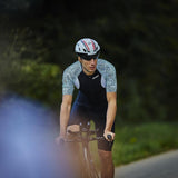 Zone3 Men's Lava Long Distance Short Sleeve Tri Top | Black/White/Red