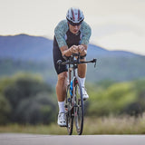 Zone3 Men's Lava Long Distance Short Sleeve Tri Top | Black/White/Red