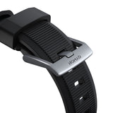 Nomad Rugged Apple Watch Strap | Black FKM Rubber/Silver Hardware
