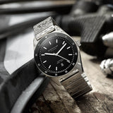 Sternglas Marus Automatic Watch | Black Dial / Steel Bracelet