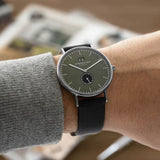 Sternglas IVO Quartz Watch | Smokey Green-Black Dial / Premium Black Strap