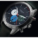 Sternglas Tachymeter Quartz Watch | Blue Dial / Modena Green Strap
