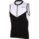 Zone3 Men's Lava Long Distance Tri Sleeveless Top | Black/Red/White