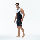 Zone3 Men's Lava Long Distance Tri Sleeveless Top | Black/Red/White