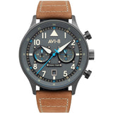 AVI-8 Hawker Hurricane AV-4088-04 Carey Dual Time Orissa Japanese Quartz Watch | Stainless Steel/Beige/Grey