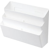 Yamazaki Plate Magnet 3-Pocket Storage Caddy | White