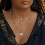 Awe Inspired Moon Charm Necklace | Standard Cable Chain
