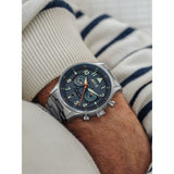 AVI-8 Hawker Hurricane AV-4088-22 Carey Dual Time Gutersloh Japanese Quartz Watch | Stainless Steel/Blue