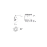 Artemide Pirce Micro Dimmable Suspension LED Light 0-10v 29W White Ext 15FT