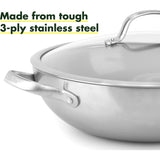 GreenPan Venice Pro Evershine Covered Wok w/ Helper Handle | 12"/5 Quarts