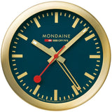 Mondaine 125mm Brushed Aluminum Gold Alarm Clock
