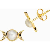 Awe Inspired Triple Moon Studs