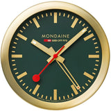 Mondaine 125mm Brushed Aluminum Gold Alarm Clock
