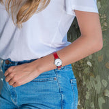 Mondaine Women's 'SBB' Swiss Quartz Stainless Steel and Leather Casual Watch