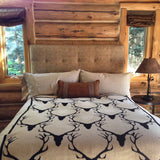 In2green Classic Stag Longhorn Eco Throw | Flax/Black