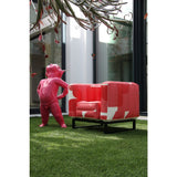 MOJOW Furniture | Yomi Oxygen Armchair | Black Aluminum Frame | Pink, White, Red