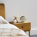 Mondaine 125mm Brushed Aluminum Gold Alarm Clock