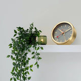 Mondaine 125mm Brushed Aluminum Gold Alarm Clock