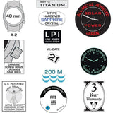 Bertucci A-2T Solar Classic Watch | Black Dial | Matte Finish | Solar Powered